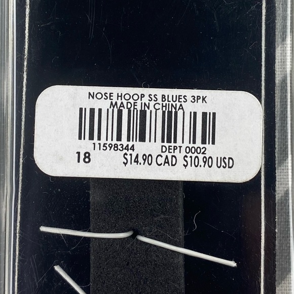 Morbid Metals - Nose Hoop Surgical Steel - Blues - 3Pk - 18g - Picture 3 of 3